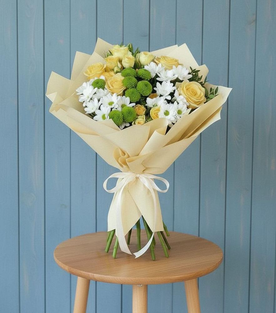 Букет цветов из: Хризантемы и Розы в Сторожевой