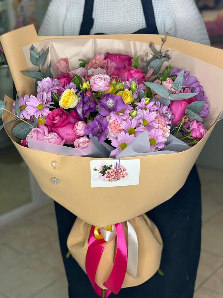 Букет цветов из: Хризантемы, Гвоздики и Альстромерии в Сторожевой