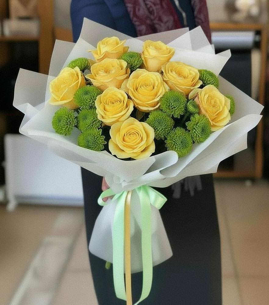 Букет цветов из: Хризантемы и Розы в Сторожевой