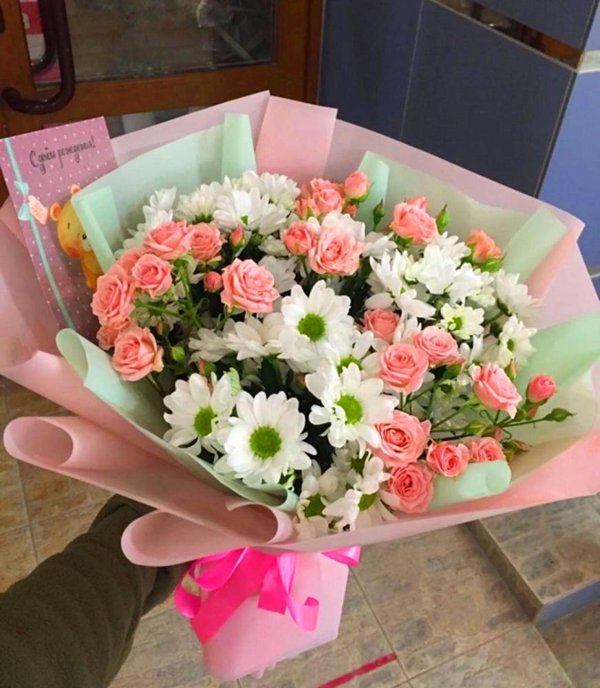 Букет цветов из: Розы и Хризантемы в Сторожевой