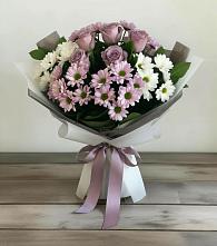 Букет цветов из:  Хризантемы и Розы #REPLACE_PRED# Сторожевой