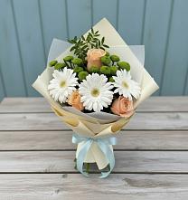 Букет цветов из:  Герберы, Розы и Хризантемы в Сторожевой