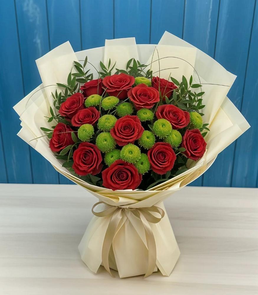 Букет цветов из: Розы и Хризантемы в Сторожевой