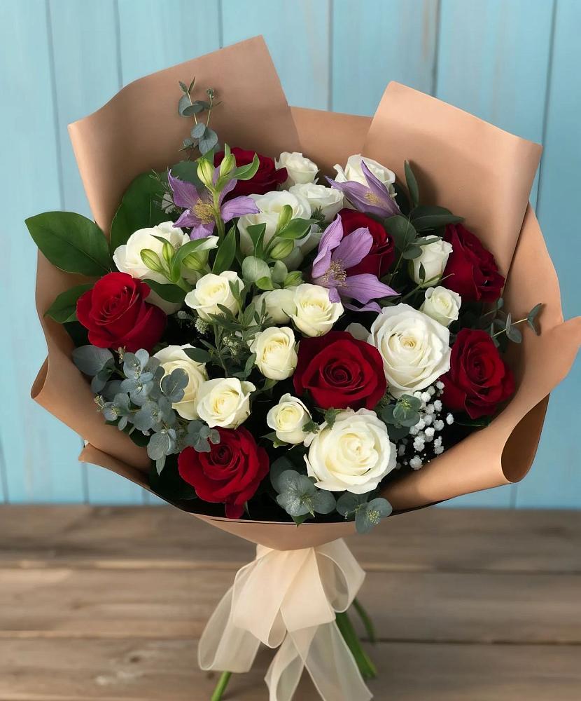 Букет цветов из: Розы и Альстромерии в Сторожевой