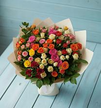 Букет Микс из разноцветных кустовых роз #REPLACE_PRED# Сторожевой